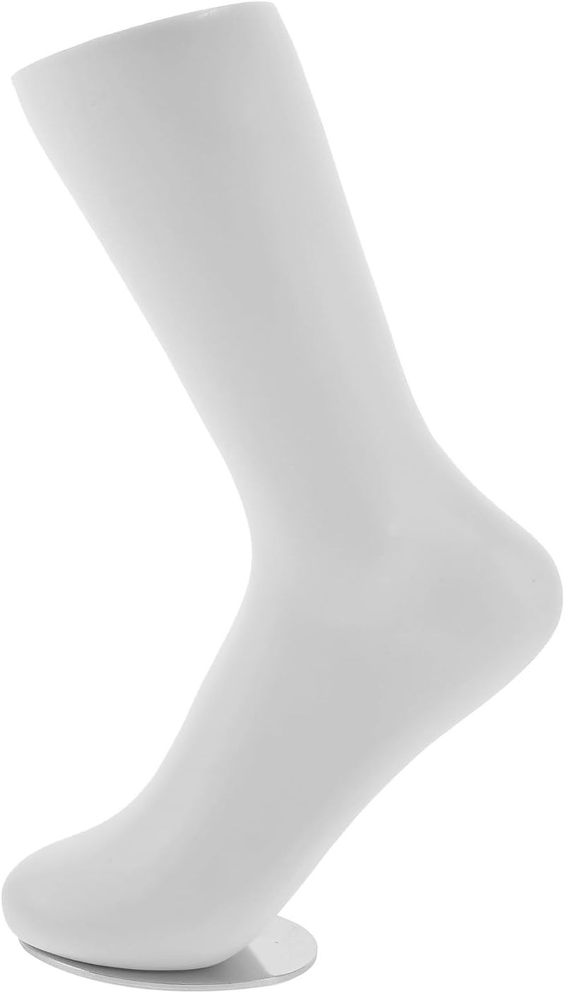 Cabilock White Mannequin Foot Display Ankle Bracelet Shoe Sock Model Display Plastic Short Stocking Mannequin Human Foot Display Mold for Shop Home - Image 1